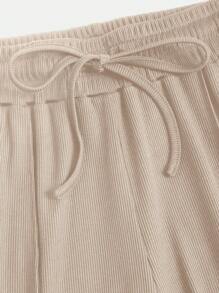 Sweetra 女士方领无袖连体裤（含系带裤）2 件套 - 杏色 - 查看 4