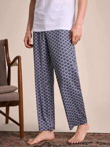 SHEIN EverLounge Men's All-Over Print Woven Lounge Pants