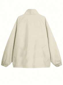 Manfinity Hypemode Asymmetrical Hem Casual Daily Wear Long Sleeve Jacket - Apricot - View 2