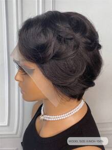 Straight Pixie Cut Wig T Part Transparent Lace Front Glueless Human Hair Wigs - S1 - View 2