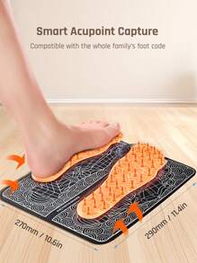 Teckwe Foot Massager,Rechargeable Electric Foot Massager Pad,Pulse Fully Automatic Foot Meridian Pressing Device Perfect Gift For Home,Office,And Holidays