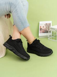 Neue leichte und bequeme modische Sportschuhe für Teenager, Laufschuhe 2024 für Jungen für den Schulanfang, atmungsaktive Campus-Schuhe mit weicher Sohle für Mädchen - Schwarz - Übersicht 4