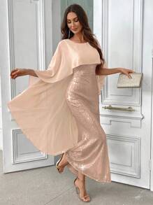 SHEIN Belle فستان سهرة أنيق للمرأة مزين بترتر، فستان حفلة عشاء نصف رسمي، مناسب لعيد الميلاد، حفلة زفاف، تخرج، عودة إلى المنزل، ملابس حفلة عيد