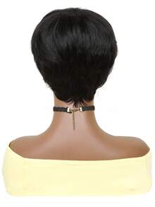 Pixie Cut Wigs Human Hair Glueless Straight Wig, Short Real Affordable Hair Replacement Wig, Cheap Daily Use Wig For Beginner Friendly Wear To Go - Natural Black - View 3