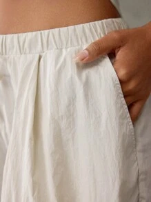 Forever 21 Calça Casual de Perna Larga com Amarração na Cintura de Cor Sólida - Damasco - Visão 6