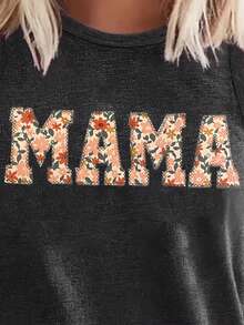 SHEIN LUNE TOP SIN MANGAS IMPRESO DIGITALMENTE CÓMODO E INFORMAL PARA MAMÁ EN CASA - Gris - Ver 5