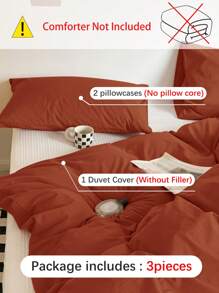 3 piezas Textiles para dormitorio de colores cepillado de tela - Óxido marrón - Ver 5