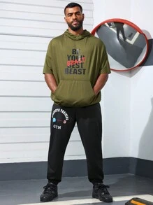 Gym Rark 加字母圖案束口腰運動褲 - 黑色 - 查看 8