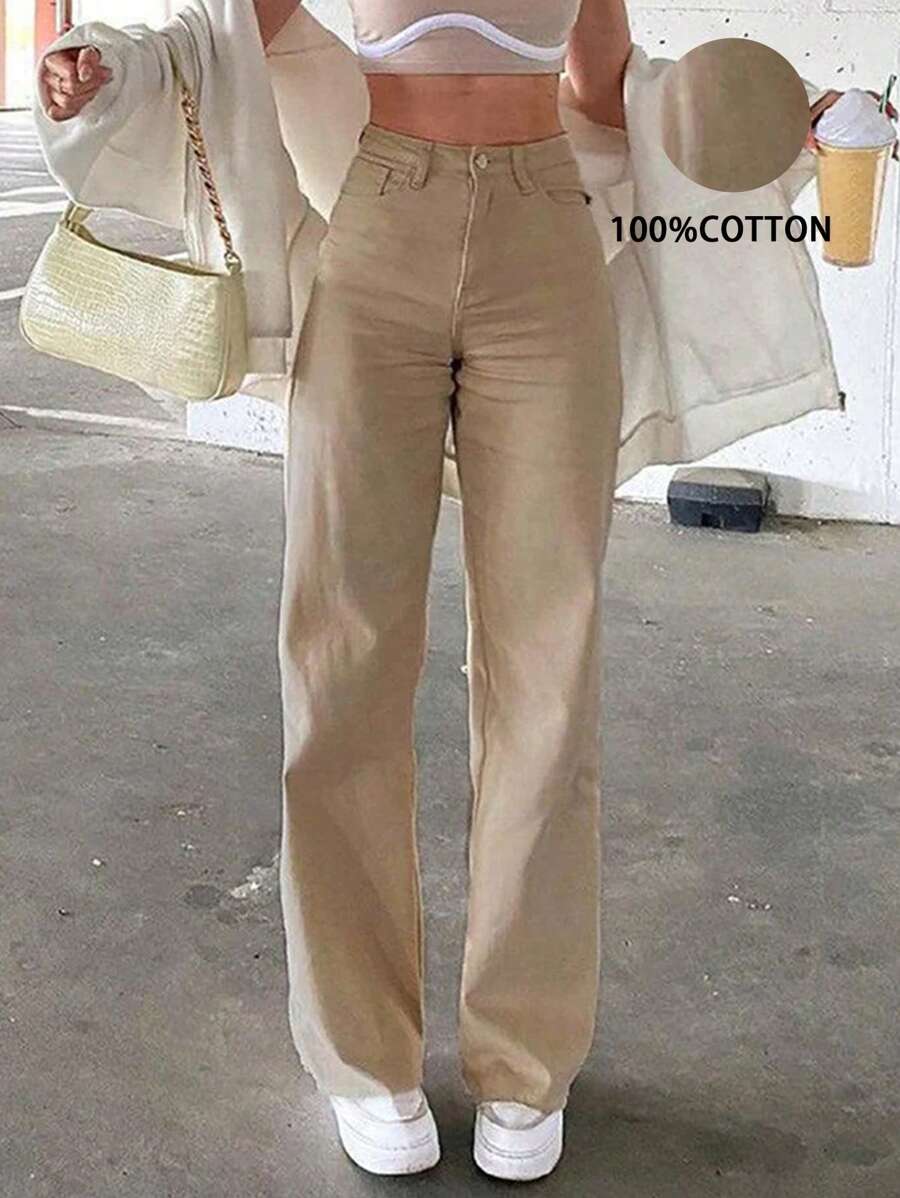 Women Basic Casual Straight Leg Pants