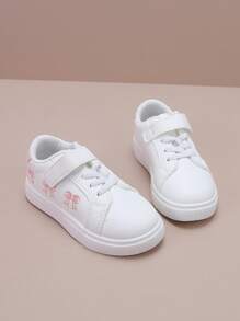 Children's Athletic Shoes, Girls White Bow Embroidered Casual Sneakers - White - View 3