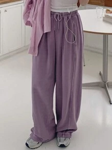 DAZY 女士紫色休闲运动裤，四季秋季运动裤