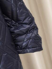 SHEIN Áo khoác độn có mũ trùm đầu có mũ trùm đầu có màu tương phản màu sắc tương phản của Tween Boy - Nhiều màu - Xem 4