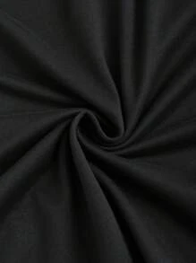 SHEIN Unity Damen Körperbetonte Kleid mit Rückenausschnitt, Bindedetail und Fischschwanz-Saum, für Frühling und Sommer, einfarbig - Schwarz - Übersicht 3
