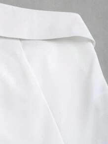 Sweetra Camiseta sin mangas minimalista de color liso con cruce de tirantes para mujer - Blanco - Ver 4