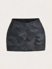 Zolique Camo Print Fashion Bodycon Skirt For Summer - Army Green - View 1