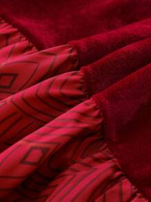 Fairmaia Women's 2 Pcs Dirndl Dress: 1pc Square Neckline Velvet Flared Dirndl Dress And 1pc Solid Apron, Dirndl Dress, Perfect For Bavaria's Oktoberfest/Renaissance Festival/Halloween Carnival/Bavarian Themed Party - Red - View 5