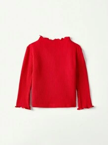 Cozy Pixies 2 piezas Conjunto de parte superior de manga larga con cuello de volantes de unicolor para bebés niñas recién nacidas - Multicolor - Ver 4