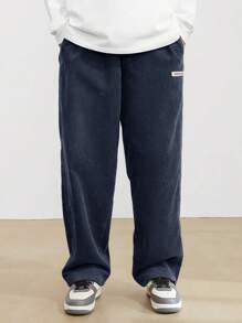 Claim Dot 男士纯色休闲日常长裤男士街头潮流裤，男友礼物，秋冬款，灯芯绒