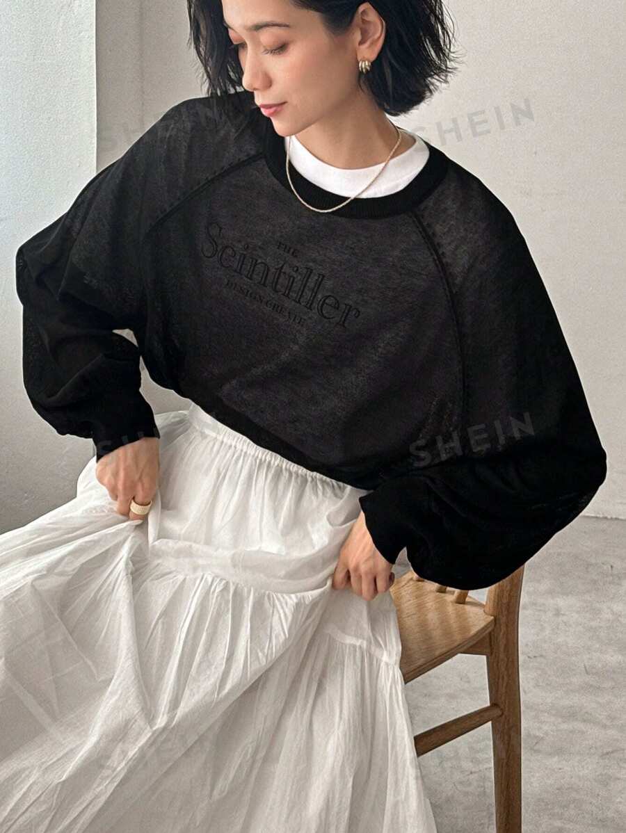 FRIFUL Suéter casual de mujer de cuello redondo, ajuste holgado, manga raglán, manga larga, para otoño/invierno, ropa de mujer