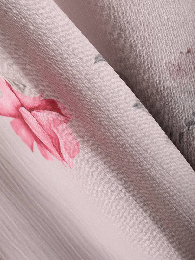 Women's Floral Print Square Neck Short Sleeve Midi Dress,Milkmaid Dress Sundress