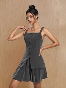 MONSE Oxana Designer ärmelloses Mini-Kleid mit 2-in-1-Design, elegantes Sommerkleid, Strandkleid für Urlaub, Party, Vacation-Outfit, Geburtstagsoutfit, Strand, Festival, passend für Ibiza