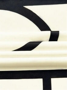 Women's Long Sleeve Allover Print Button Front Fashionable Character Dress - Apricot - View 3