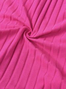 Slaydiva Bộ đồ liền thân tay dài cổ polo màu đỏ tía cỡ lớn ôm sát - Màu Hồng Tươi - Xem 6