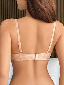 DAZY Mesh Contrast Lace Wireless Minimizer Bra - Pink - View 2