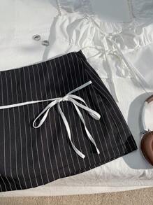 Comfortcana Mallas cortas con falda adjunta y cintura atada para el otoño
