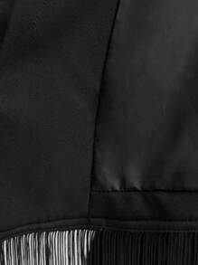 Ontre 2026春夏新款黑色女式套装，深V领无袖流苏下摆吊带背心搭配宽松舒适的直筒裤，适合教师、办公室、商务休闲场合穿着。 - 黑色 - 查看 7