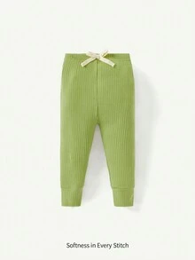 Cozy Pixies 3 piezas Conjunto de pantalones de longitud hasta el tobillo con moño y volantes de unicolor para bebé niña - Rosa vieja - Ver 7