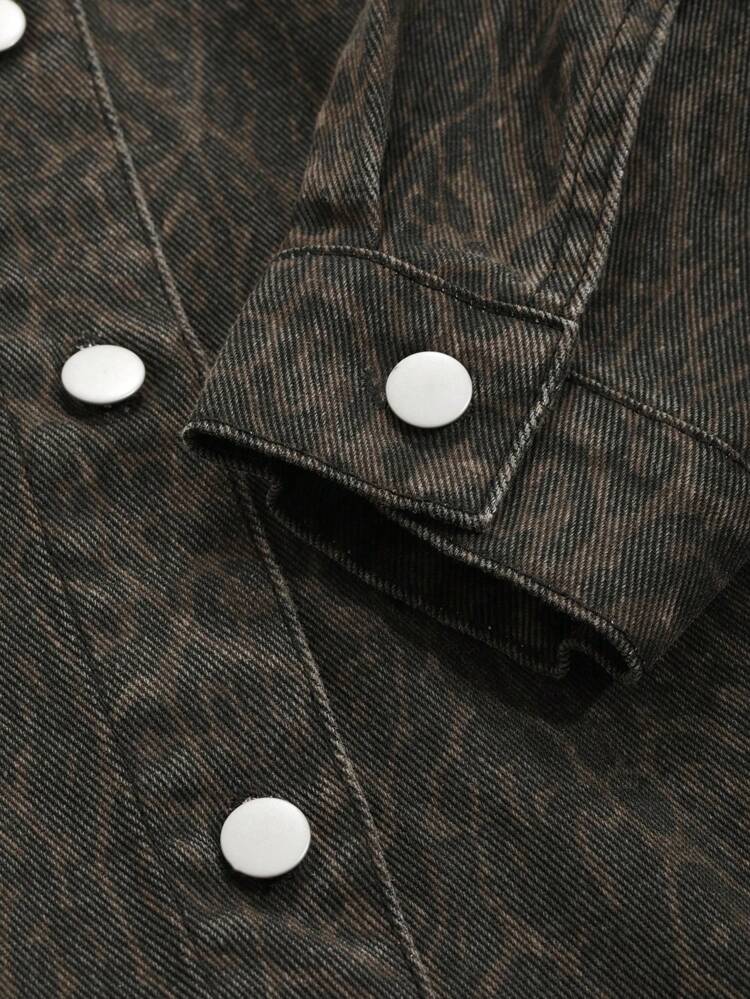 Women's Button-Up Long Sleeve Denim Jacket, Casual Fall