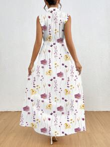 SHEIN Clasi Women Casual Floral Print Sleeveless Dress - Multicolor - View 2