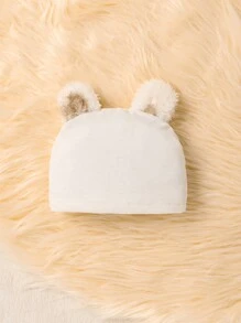 SHEIN 男婴可爱熊刺绣连体衣、背心和帽子套装、家居服 - 彩色 - 查看 7