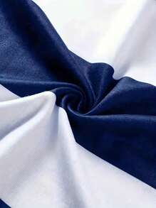 EMERY ROSE Women's Summer Casual Color Block Striped Halter Neck Top - Blue and White - View 4