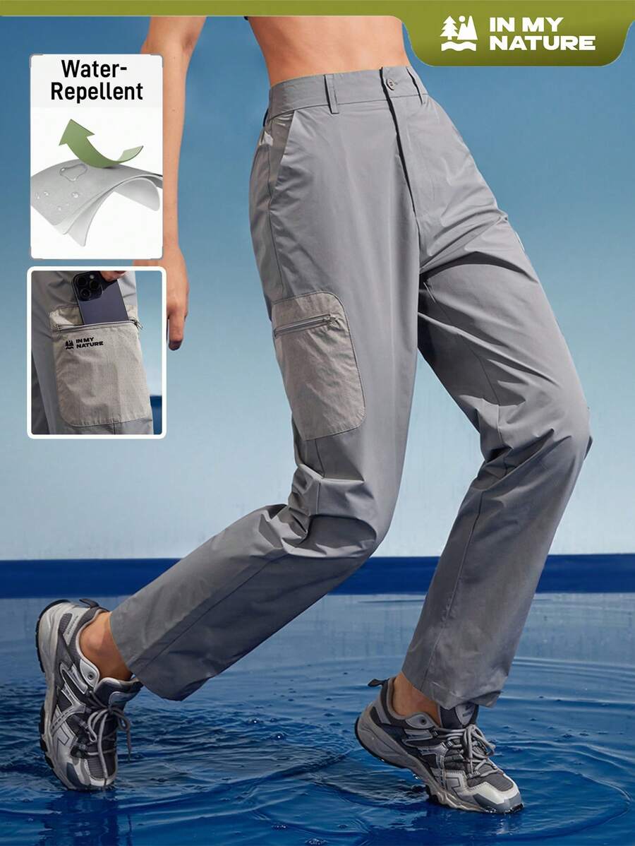 In My Nature Flap Pocket Side Cargo Pants - Grey - View 1