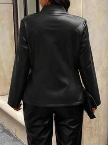 Calvaya Women's Plus Size Solid Color Simple Daily Long Sleeve Jacket