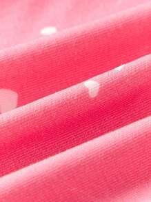 Cozy Pixies 4 件套女婴草莓图案贴身睡衣，长袖圆领上衣和短袖心形图案上衣和长裤 - 淺粉色 - 查看 12