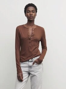 BizChic Crew Neck Fitted Stretchy Layered Knit Tops - Multicolor - View 2