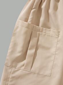 SHEIN Explorewe 3 pezzi Set di maglietta a maniche lunghe e gonna con stampa farfalla casual per ragazze adolescenti, adatto per scuola, spostamenti e occasioni di svago - Cachi - Visualizzare 4