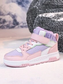 1 Pair Kids Running Shoes, Outdoor Comfortable Breathable Cartoon Solid Color Non-Slip Running Shoes For Girls With Gradient Rotary Buckle Colorful Sneakers - Multicolor - View 5