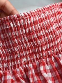 Comfortcana Red Plaid Woven Bandeau Top Valentine's Day - Multicolor - View 6