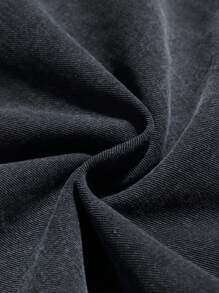 Chillumni 男士休闲字母印花连帽牛仔夹克，春秋 - 黑色 - 查看 8