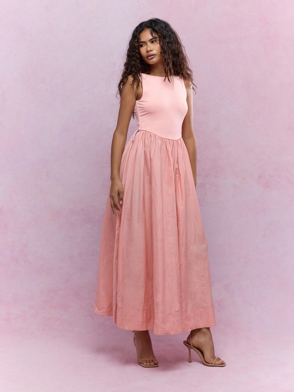 jersey tank maxi dress MISSGUIDED And Cotton Scoop Back Zip Closure A Line ｜MISSGUIDED nav-206