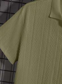 Manfinity VCAY Men's Solid Color Simple Fashionable Casual Knit Polo Shirt