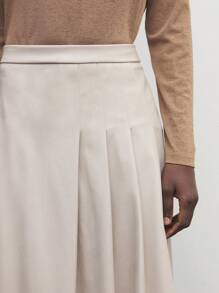 BizChic Women's Pleated Leather Skirt With Stylish Design, Elegant And Sophisticated, Suitable For Work - Apricot - View 6