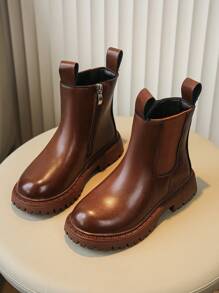 1 Pair Girls' Princess Style Fashion Kids Boots, Black - Brown - View 5