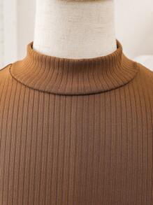 SHEIN Young Girls 3-Piece Set: Fluffy Vest, Turtleneck Long Sleeve Top, And Pants, Fashionable Outfit For Young Girls, Suitable For Casual Wear, Outdoor Activities In Autumn/Winter