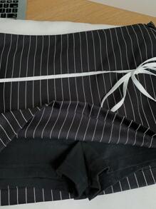 Comfortcana Mallas cortas con falda adjunta y cintura atada para el otoño