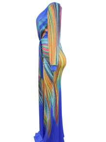 Pleated Women's Clashing Color Long Sleeve Elegant Casual Dresses Festival Summer Birthday Party